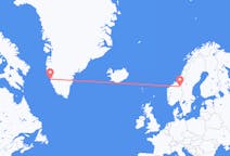Vols depuis la ville de Røros vers la ville de Nuuk