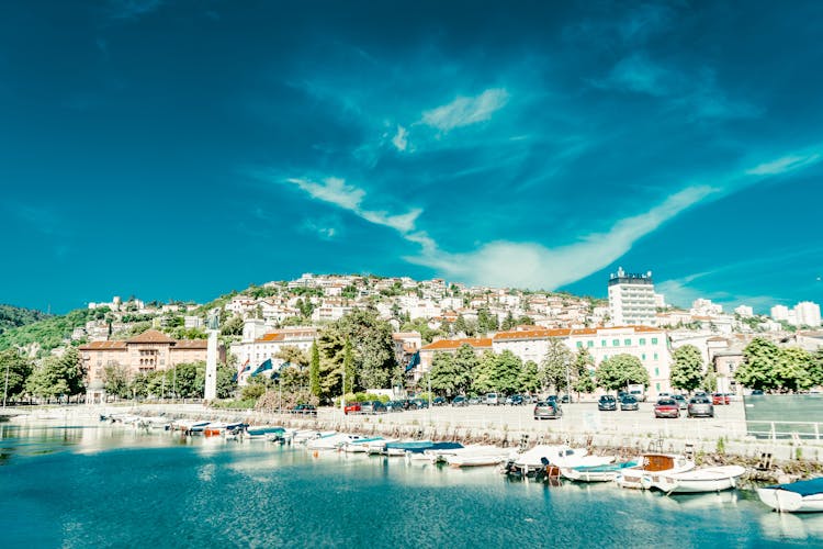 Photo of beautiful View of Rijeka harbor in Croatia.