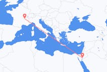 Flyg från Akaba, Jordanien till Lyon, Frankrike