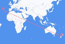 Flyreiser fra Christchurch, New Zealand til São Roque do Pico, Portugal