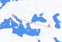 Vluchten van Hakkâri, Turkije naar Bologna, Italië