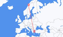 Lennot Hemavanista, Ruotsi Santorinille, Kreikka