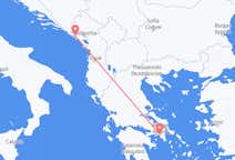 出发地 黑山从 蒂瓦特目的地 希腊雅典的航班