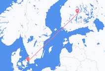 フィンランドのユヴァスキュラから、デンマークのコペンハーゲンまでのフライト