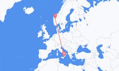 Voos de Sogndal, Noruega para Régio da Calábria, Itália