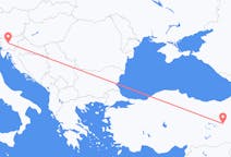 Flyreiser fra Bingöl, til Ljubljana