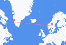 Flyrejser fra Rörbäcksnäs, Sverige til Nuuk, Grønland