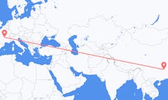 Flyreiser fra Changsha, Kina til Clermont-Ferrand, Frankrike