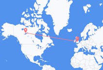 Flyg från Yellowknife, Kanada till Birmingham, England