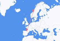 Flyg från Pamplona till Trondheim