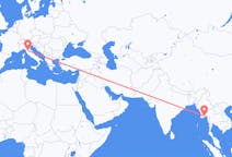 Flyrejser fra Rangoon, Myanmar (Burma) til Firenze, Italien