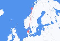 Flights from Sandnessjøen, Norway to Billund, Denmark
