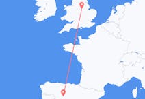 Flyreiser fra Valladolid, Spania til Nottingham, England