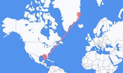 Flyreiser fra Cancún, Mexico til Ittoqqortoormiit, Grønland