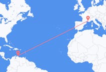 Flyreiser fra Willemstad, Curaçao til Avignon, Frankrike