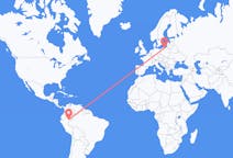 Flyrejser fra Iquitos, Peru til Gdańsk, Polen