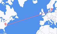 Flyrejser fra Raleigh til Karlskrona