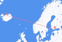 Vluchten van Akureyri naar Helsinki