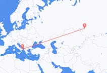 Vluchten van Novosibirsk, Rusland naar Brindisi, Italië