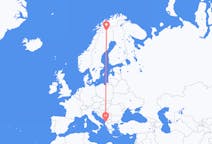 Flyreiser fra Tirana, Albania til Kiruna, Sverige