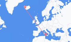 이탈리아 판텔레리아발 아이슬란드 레이캬비크행 항공편