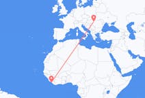 Flyreiser fra Monrovia, Liberia til Oradea, Romania