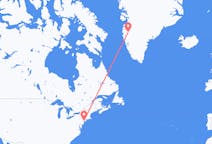 Voli da New York, Stati Uniti a Kangerlussuaq, Groenlandia