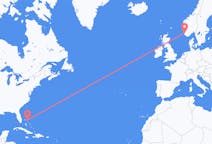 Flyreiser fra Marsh Harbor, Bahamas til Stavanger, Norge