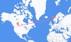 出发地 加拿大梅迪辛哈特目的地 挪威弗盧勒的航班