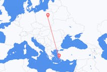 Flyreiser fra Leros, Hellas til Warszawa, Polen