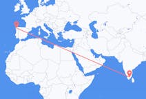 Flyreiser fra Madurai, til Santiago de Compostela