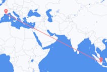Flights from Palembang, Indonesia to Marseille, France