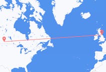 Vluchten van Regina, Canada naar Durham, Engeland