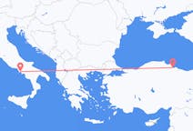 イタリアのナポリからから、トルコのサムスンまでのフライト