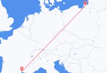 Vols depuis la ville de Kaliningrad vers la ville de Montpellier