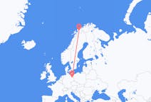 Loty z Bardufossa, Norwegia z Berlin, Niemcy