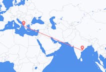 Flyreiser fra Rajahmundry, India til Corfu, Hellas
