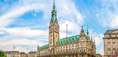 Beautiful view of Hamburg city center with town hall and Alster river, Germany.