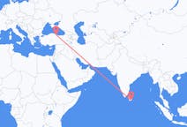 Vluchten van Hambantota, Sri Lanka naar Samsun, Turkije