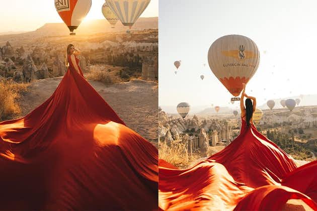 Cappadocia fotosession med flyvende kjole