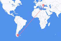 Flyreiser fra Ushuaia, Argentina til Alexandroupolis, Hellas