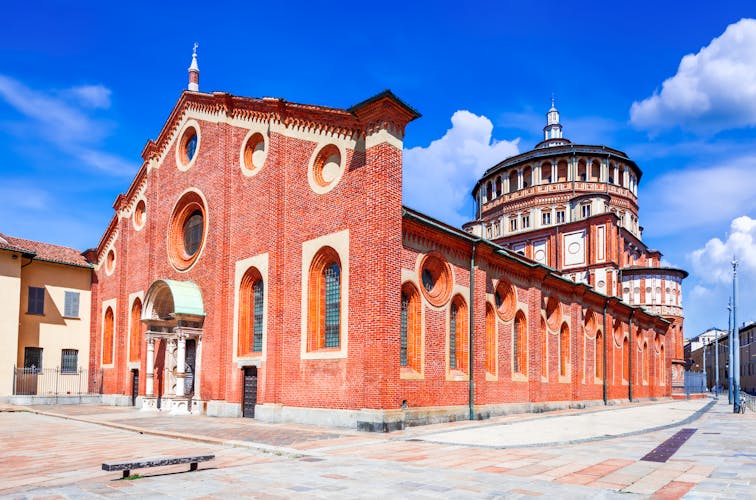 Photo of Milano, Italy. Church Santa Maria delle Grazie in Milan, famous for hosting Leonardo da Vinci masterpiece "The Last Supper".
