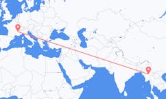 Lennot alkaen Heho, Myanmar (Burma) Grenobleen, Ranska