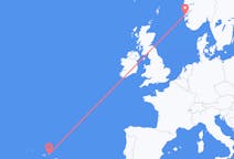 Flyg från Terceira till Stord