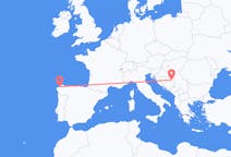 Flyreiser fra Tuzla, Bosnia-Hercegovina til La Coruña, Spania