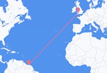 Flyreiser fra Paramaribo, Surinam til Cardiff, Wales