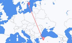 Loty z Visby (Dania), Szwecja do Kutahya, Turcja