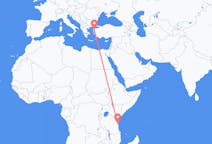 Vluchten van Zanzibar, Tanzania naar Edremit, Turkije