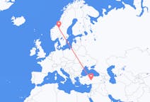 Flights from Røros, Norway to Kayseri, Turkey