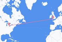 Flights from Detroit, the United States to Exeter, England